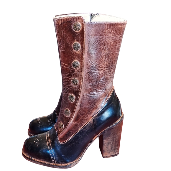 Oak Tree Farms Amelia Black and Teak Leather Victorian...